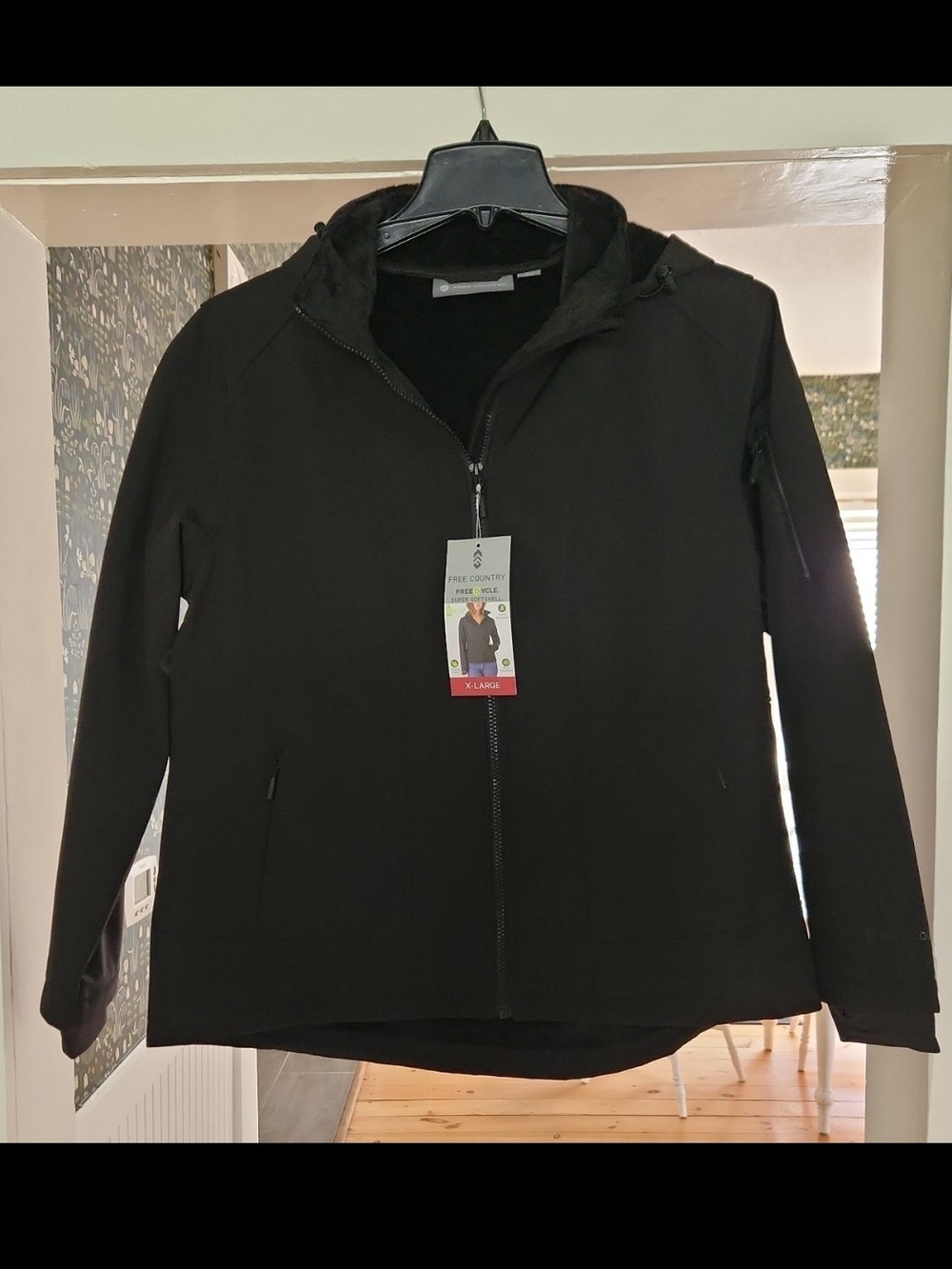 Free Country Black Hooded Utility Jacket